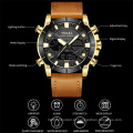 Relógio SMAEL New Fashion Masculino com pulseira de couro de quartzo